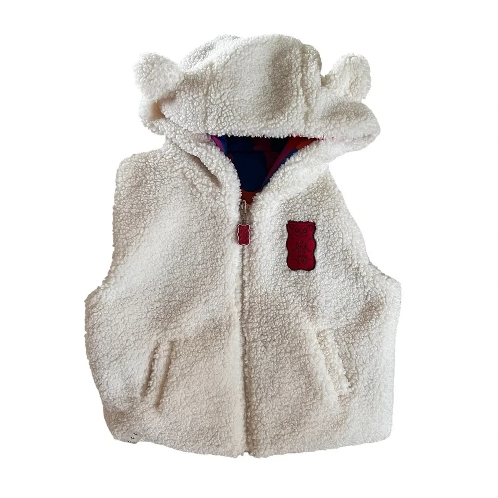 JCPenney Haribo Gummy Bear Vest Reversible 4T Kids Hood Ears‎ Unisex Zip Jacket